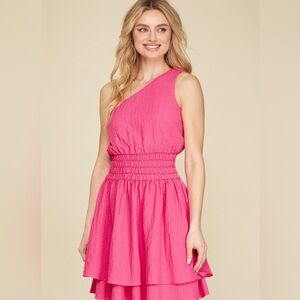 NWT Elegant Pink One-Shoulder Dress